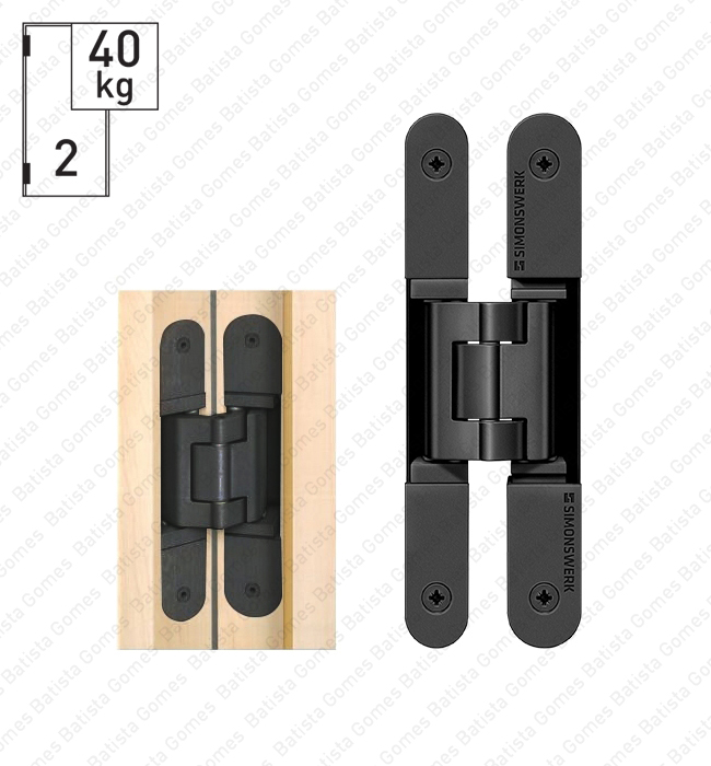 Dobradi�a oculta / invis�vel TECTUS 3 D - Carga 60Kgs (2 Dobradi�as)